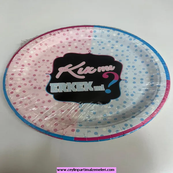 Kız Mı ? Erkrk Mi ? Temalı Karton Tabak